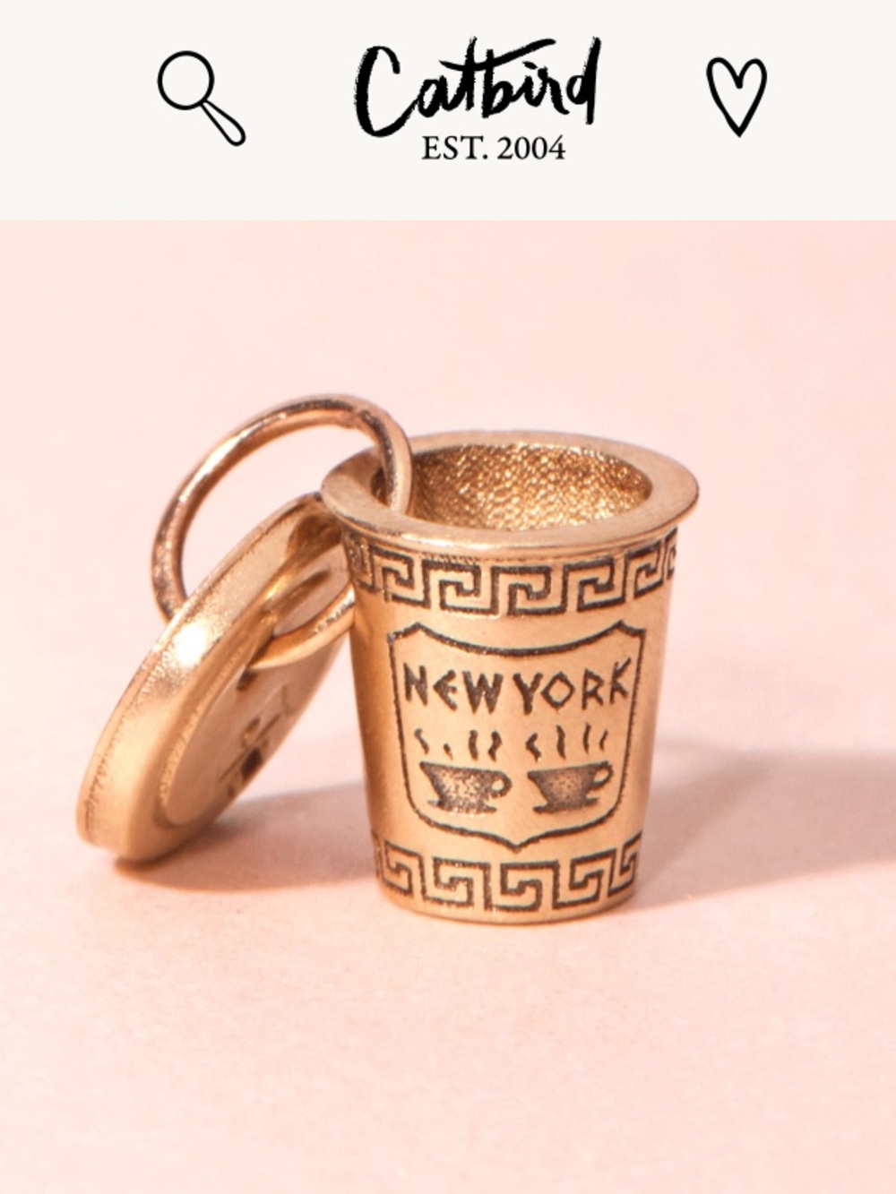 Catbird New York Coffee Cup Charm 14K gold NYC Coffee Cup Charm